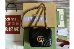 Marmont mini shoulder bag in Black matelassé chevron leather – ibestbags.ru