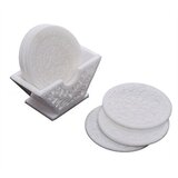 Hand Carved White Marble Coasters Set | Store Indya
