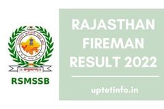 Rajasthan fireman result 2022
