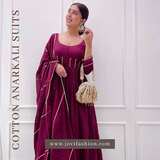 Women's Cotton Anarkali suits and Indian ethnic wear are available at JOVI Fashion