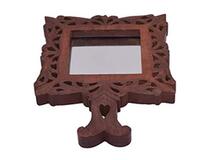 Hand Crafted Decorative Wooden Hand Mirror | Store Indya